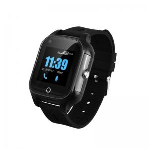 4G GPS Kids Smartwatch Phone Black With Camera Voice Chat SOS Alarm 650 MAh