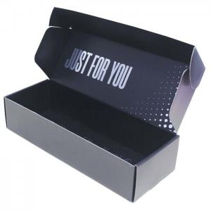 China Black Flat Cardboard Mailer Boxes Custom Silver Foil Stamping Surface supplier