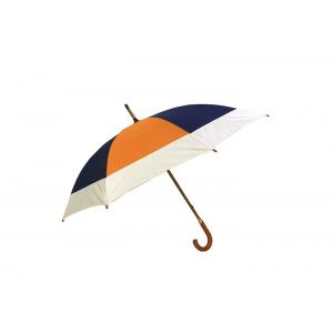 Customized Wooden Hook Handle Umbrella , Long Stick Umbrella Wooden Curved Handle