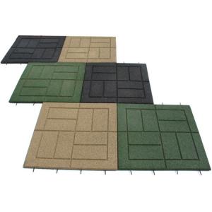China Recycled SBR Rubber And EPDM Rubber Outdoor Rubber Paver Tiles Outdoor Pavers, Interlocking Tiles: 24 X 24 X 3/4 supplier