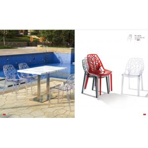 China plastic outdoor forest chair/stackable event chair/LeisureMod Modern Flora Transparent Black Plastic Dining Chair supplier