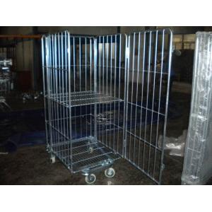 China 4 Sides Security Warehouse Rolling Storage Container / Cages For Retail Shop supplier