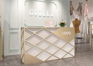 Nordic Style Reception Desk Display Case Custom Logo For Bar