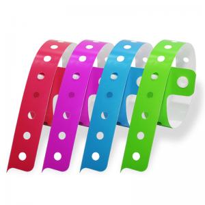 China Personalised Self Adhesive Wristbands Event Vinyl PVC Bracelets supplier