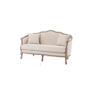 China Beige French Country Style Living Room Couches , Solid Oak Wood Antique Fabric Sofa supplier