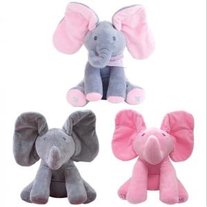 China Musical Peek a Boo Elephant Play Hide And Seek Electric Baby Cuddly Plush Toys supplier