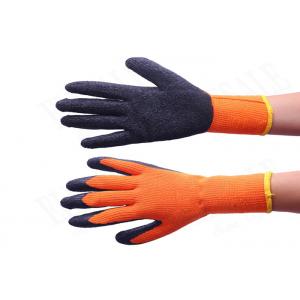 10 Gauge Warm Winter Work Gloves Orange Color Brushed Terry Loops Acrylic Lined