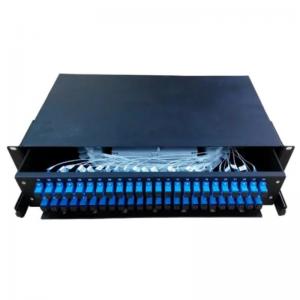 China Black 19 Inch Rack Mount Slide Rail Drawer for ODF FTTx Telecom Fiber Optic Patch Panel supplier