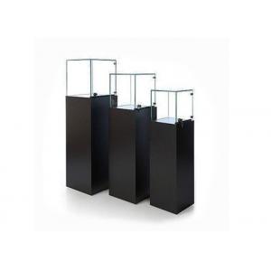 Wooden Glass Floor Standing Display Cases With Led Lights 350X350X1150MM