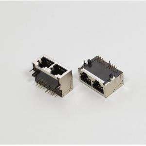 China High Standard RJ45 Network Connector Double Layer With LED Lamp Custom supplier
