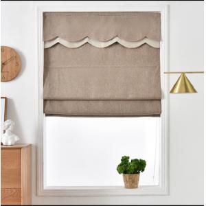 Modern smart remote motorized blue grey brown fabric Roman blinds customized for living bed book room blackout