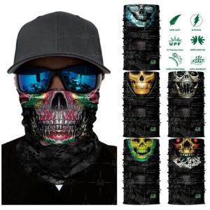 custom made digital sublimation polyester colorfast printed bandana,custom headwear printed seamless neck tube polyester