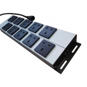 China Mountable 10 Way Metal Power Strip , Multi Socket Extension Cord With Mounting Clips supplier