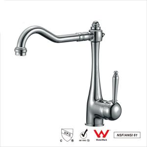 China Watermark Single Handle Water Faucet , Bathroom Basin Water Ridge Tap supplier