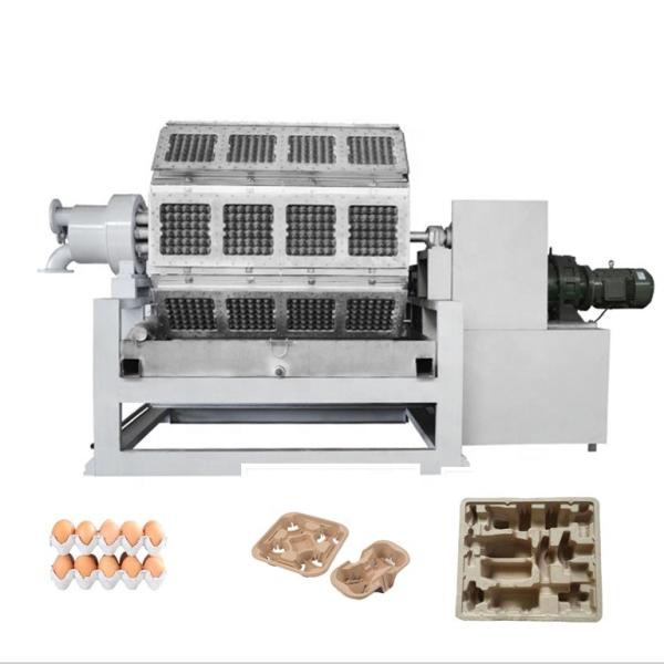 Electric Driven 4000pcs/H Orange And Green Pulp Molding Machine For Paper Egg Carton / Tray Making With 4-Layer Metal Dryer