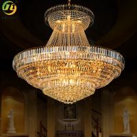 China E14 Hotel Crystal Pendant Light Modern Luxury Gold Crystal Chandelier on sale