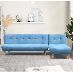 L Shaped Folding Modern Blue Upholstered Sofa Bed High Quality
