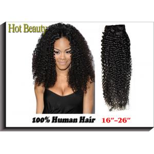China Kinky Style Curly Weave Natural Black Virgin Human Hair Extensions Can Be Dyed Ombre Color supplier