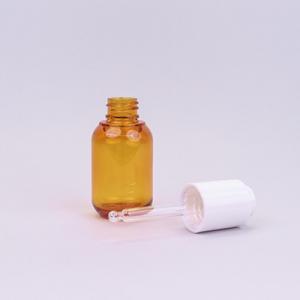 Amber PETG Plastic Eye Dropper Bottles 30ml With White Dropper For Hair Serums