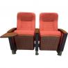 Fabric Auditorium Seating Chairs With Wooden Writing Table Pad