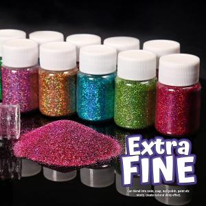 LSY Holographic Fine Glitter 54 Colors Extra Fine Resin Glitter Powder, Craft Glitter for Resin Jewelry Art Craft