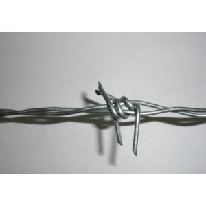 China PVC Coated Barbed Wire Security Fence , Galvanized Steel Barbed Wire 12# 14# 150 M Per Roll wholesale