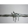 China PVC Coated Barbed Wire Security Fence , Galvanized Steel Barbed Wire 12# 14# 150 M Per Roll wholesale