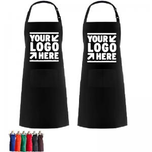 Adjustable Bib Apron With 2 Pockets  Water Oil Resistant Apron