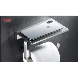 Wall Mounted Zinc Toilet Paper Holder Tissue Holder Roll Paper Holder With Mobile Phone Shelf