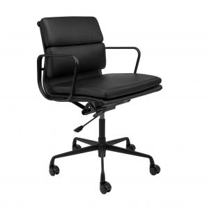 Multi Function Swivel Leather Office Chair , Ergonomic Black Leather Task Chair
