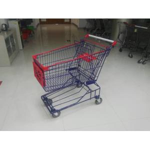 China Commercial 150L Wire Shopping Trolley Wire Mesh Shopping Cart With 5 Inch TPE Caster supplier