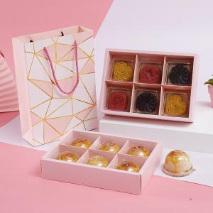 Customized Gold Foil And Pink Chocolate Packaging Box With Six Cells