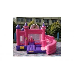 China 0.55mm PVC Pink Cinderella Princess Inflatable Bouncer Combo Commercial Grade supplier