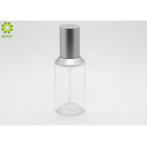 Empty Cosmetic 40ml Moisturizing Lotion Clear Glass Bottles With Silver Plastic Pump Cap