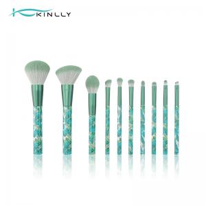 OEM 10pcs Travel Makeup Brush Set with Marble Lined Plastic Handle