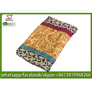 China Manufacturer wholesale voile fabric flower print scarf 60*180cm 100g summer spring shawl 50%cotton 50%linen keep fashion supplier