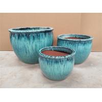 China Round Ceramic Plant Pots Outdoor on sale