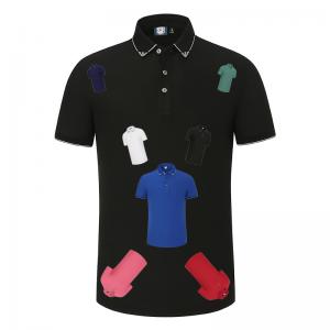 OEM Quick Drying Flyita Black Cotton Polo Shirt 3D Embroidery SGS