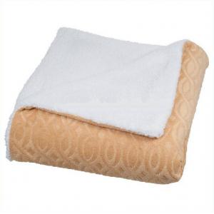 China Embossed Double Sided Flannel Throw Blanket For Sofa / Bedding Ultra Soft supplier