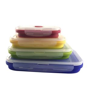 China Hot Selling Buy Cool Folding Awesome Big Personalized Silicone Lunch Boxes Food Containers With Factory Price supplier