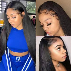 Restyled Straight 22" Full Lace Human Hair Wigs  No Tangle