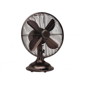 China Portable Metal Table Fan For Living Room Oil Rubbed Bronze Finish 4 Blades supplier