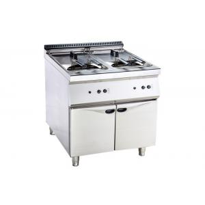 Double / Single Tank Deep Fryer Stainless Steel Kitchen Equipment For Commercial Use