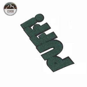 3D Handmade Custom Chenille Patches Green Color PUFF Letter 17*7.5CM Size