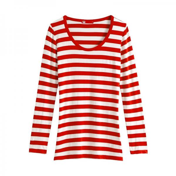 Valentina Striped Long Sleeve T-shirt(Women) Red/White for sale – Long ...