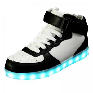 Durable Light Up High Top Sneakers , Aqua And White High Top Led Shoes
