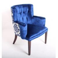 China Blue Velvet Tufted Chair Home Furniture , Wooden Arm Chairs Living Room dining chair on sale