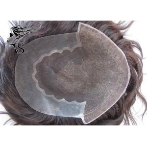 French Lace Front Real Hair Hair Piece / Natural Hair Toupee For Men Invisible