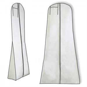China Durable Waterproof Suit Garment Bag White PP Non Woven With Hanger Pocket supplier