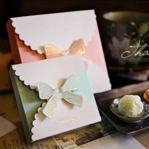 Custom Color Recycled Folding Ivory Board Small Gift Paper Box With Bow For Kids